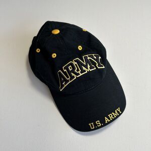 U.S. Army Cap Hat Adult Adjustable Black Gold Cotton ML Caps